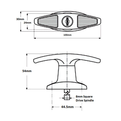 Firstlock Garage Door Lock T Handle Rear Fix Keyed To Differ GHRFKD