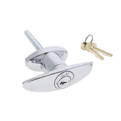 Lenlok CBS T Handle Garage Door Lock C4 Rear Fix 75mm Chrome Plate LTH-RF-C4-KD