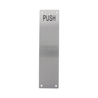 RiteFit Push Plate Engraved "Push" 304 Grade Stainless Steel 300x75mm PP1ESS