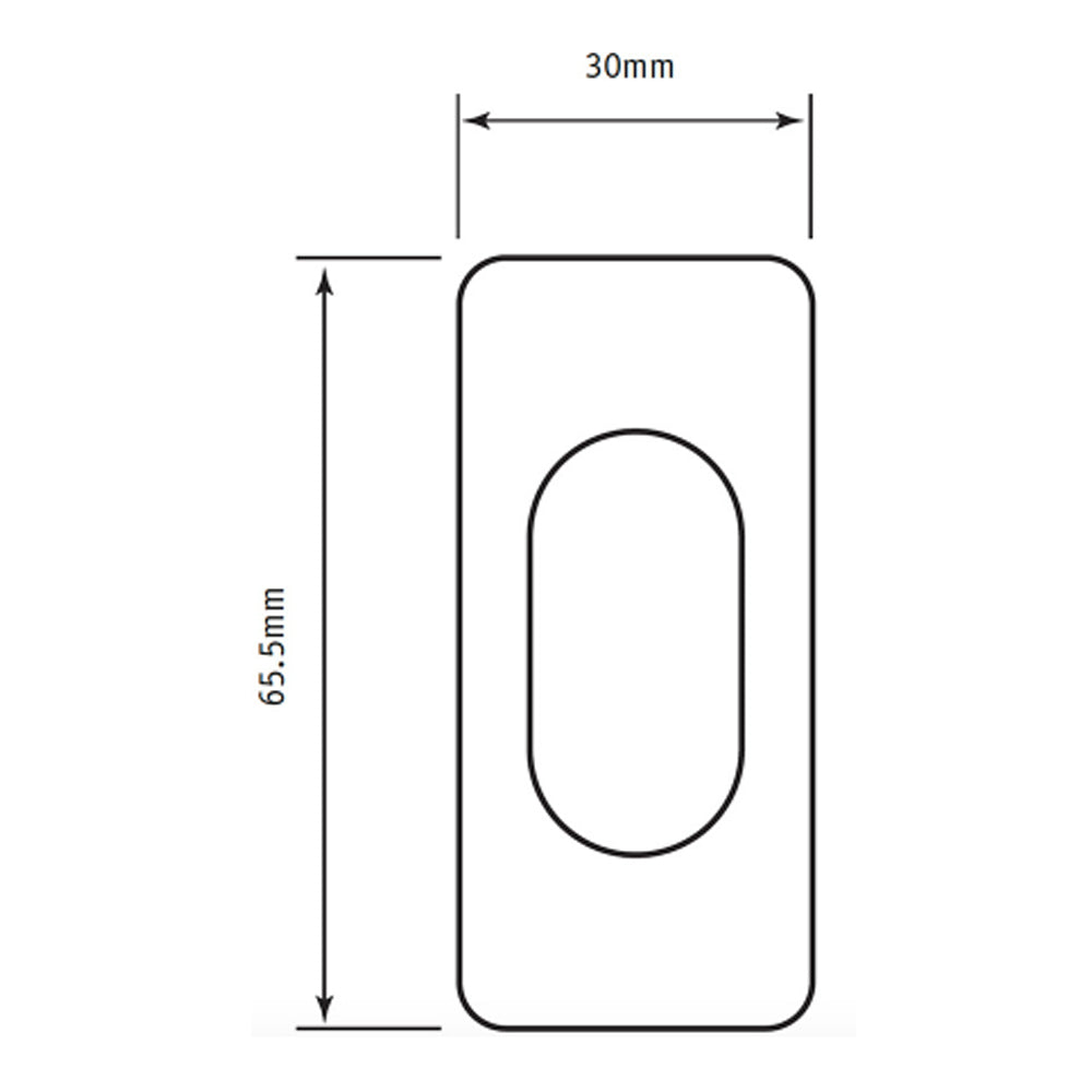 Souber UE2 Oval Rectangular Escutcheon Self Adhesive Silver Anodised UE2/SA
