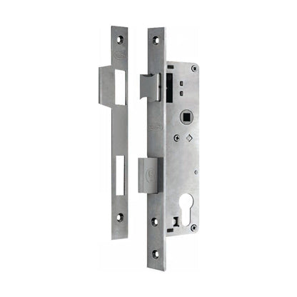 Interlock Door Lock Pack with Mortice Lock Verona Lever Silver with Euro Cylinder