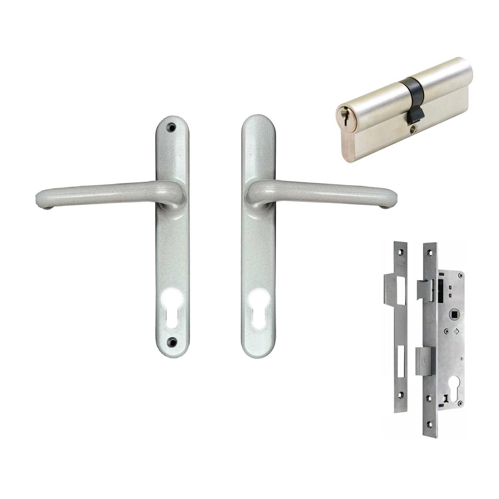 Handle Interlock Interlock Door Lock Pack with Mortice Lock Verona Lever Silver with ...