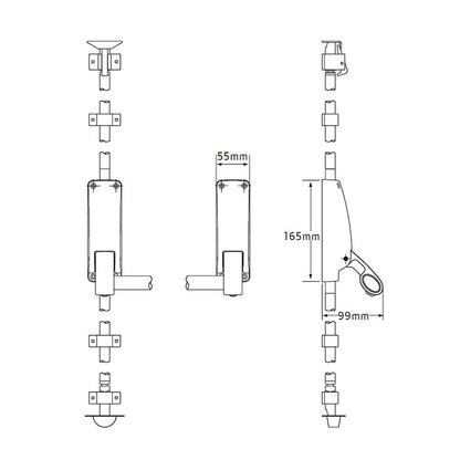 Briton Panic Bar B376E-D/SE Single Door with Outside Trim Knob w/ Cylinder 1413/KE