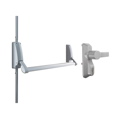 Briton Panic Bar B376E-D/SE Single Door with Outside Door Trim Lever B1413/LE