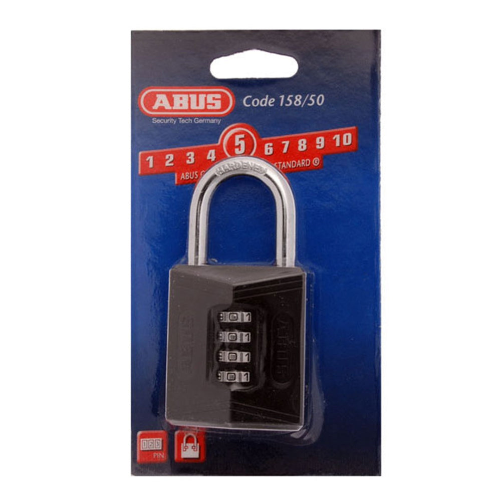 ABUS 158/50 Heavy Duty Combination Padlock 50mm Black 15850C