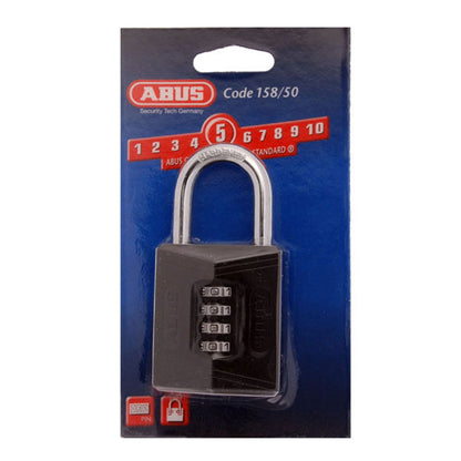 ABUS 158/50 Heavy Duty Combination Padlock 50mm Black 15850C