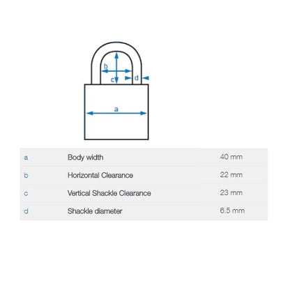 Restocking Soon: ETA End September - Abus Security Padlock Keyed To Differ 40mm Brass Body 6540KDBX