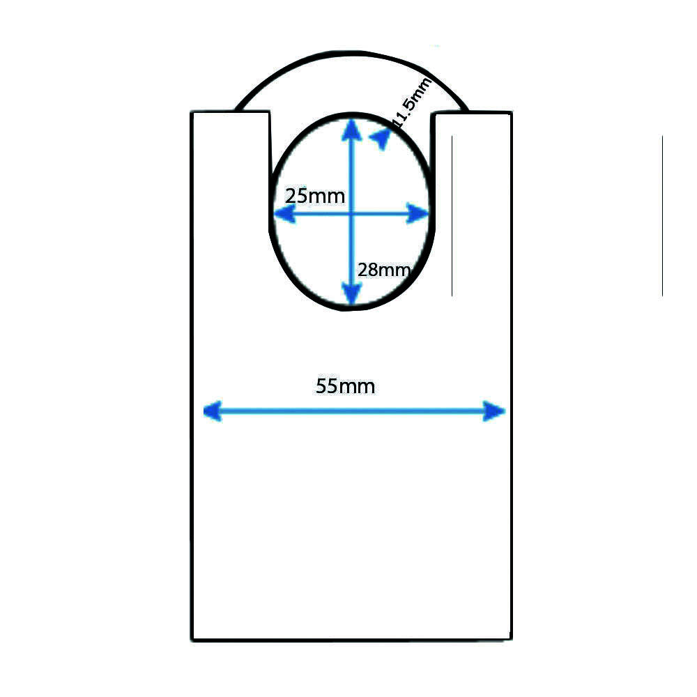 Abus High Security Closed Shackle Padlock Keyed Alike Chrome Plated 83CS55NKA1