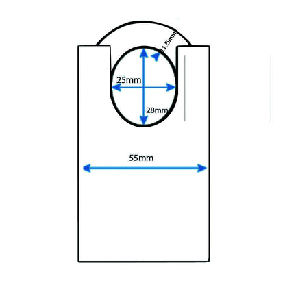 Abus High Security Closed Shackle Padlock Keyed Alike Chrome Plated 83CS55NKA1