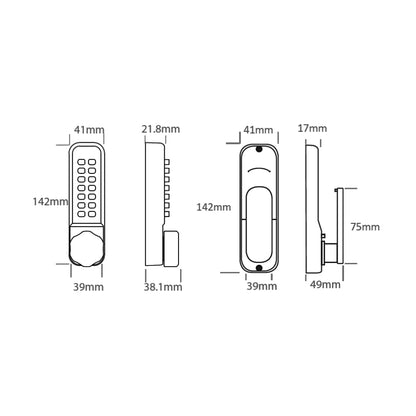 Borg Digital Lock Marine Grade Pro 2601 Knob 60mm Backset Black BL2601MGPROECP