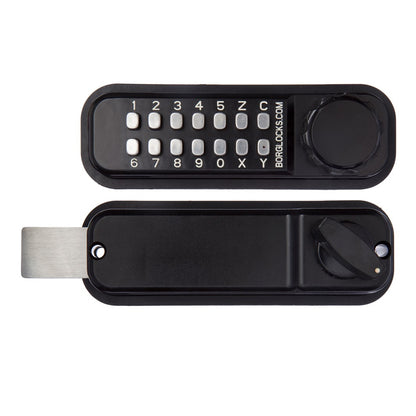 Borg Mechanical Digital Gate Lock for Horizontal Mount with Knob Non Handed Black BL2615MGPROECP