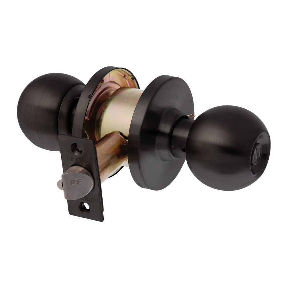 Brava Metro Knob Entrance Set 70mm Keyed To Differ Matt Black EA3000MB70