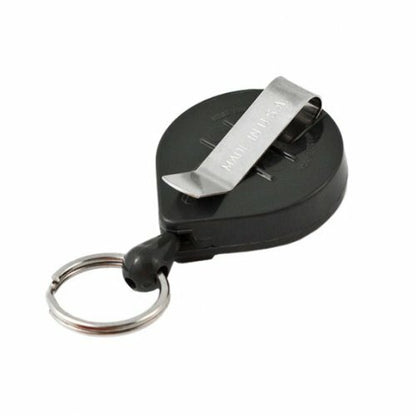 KEY-BAK MINI-BAK Self Retracting Reel KBMBHD Round Key Ring 600mm Cord Black