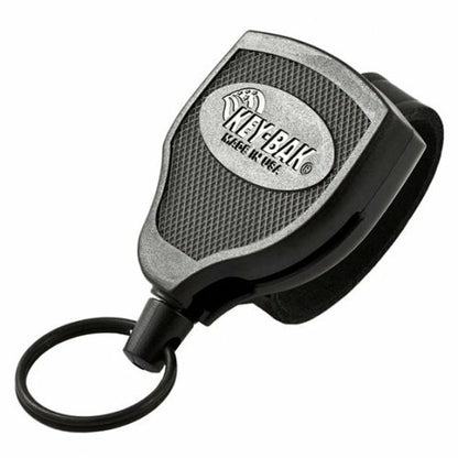 KEY-BAK SUPER48 Retractable Key Holder KBS48LEK Leather Clip 1.2m Cord Black