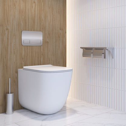 Metlam Double Toilet Roll Holder and Shelf Satin Stainless Steel ML949_375MM