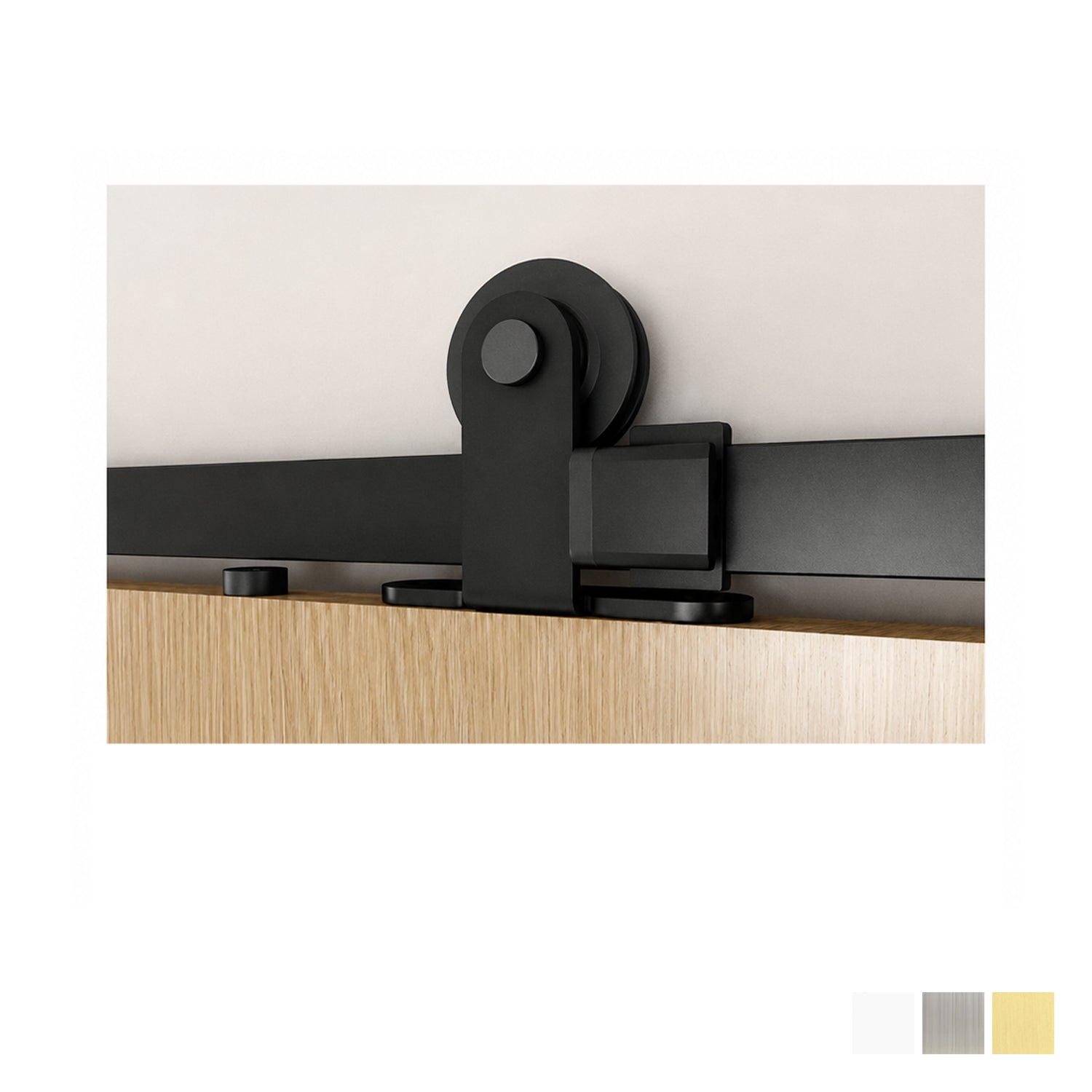 Mappas Barn Door Kit Top Fix Track & Fitting - Available in Various Finishes and Sizes