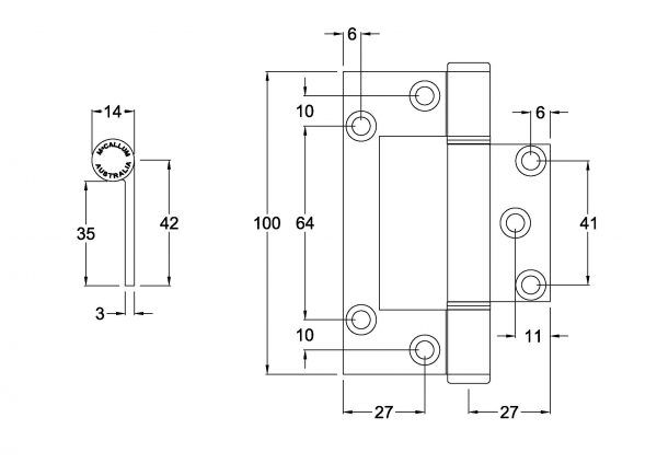 **10 Pack** McCallum Aluminum Offset Interfold Hinge A166 A67RN