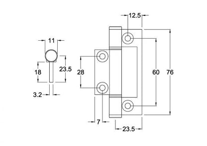 **10 Pack** McCallum Aluminium Small Interfold Hinge A176 A7629