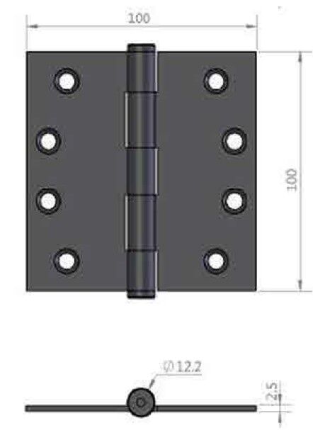 McCallum Stainless Steel Butt Hinge 100mm x 100mm Eco Black S239