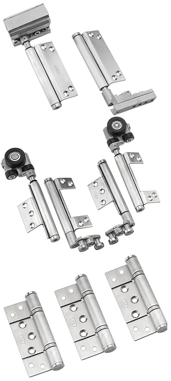 McCallum VIO Folding 4 Door System 2 + 2 Inward Opening Hardware Kit Satin Stainless Steel