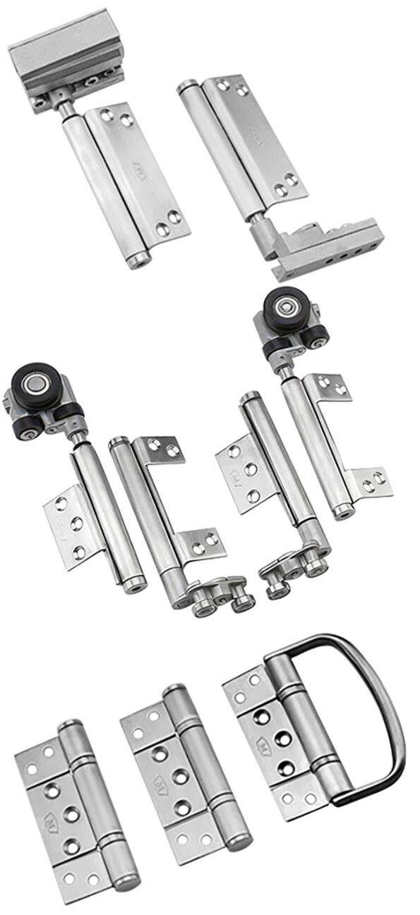 McCallum VIO Folding 4 Door System 2 + 2 Outward Opening Hardware Kit Satin Stainless Steel