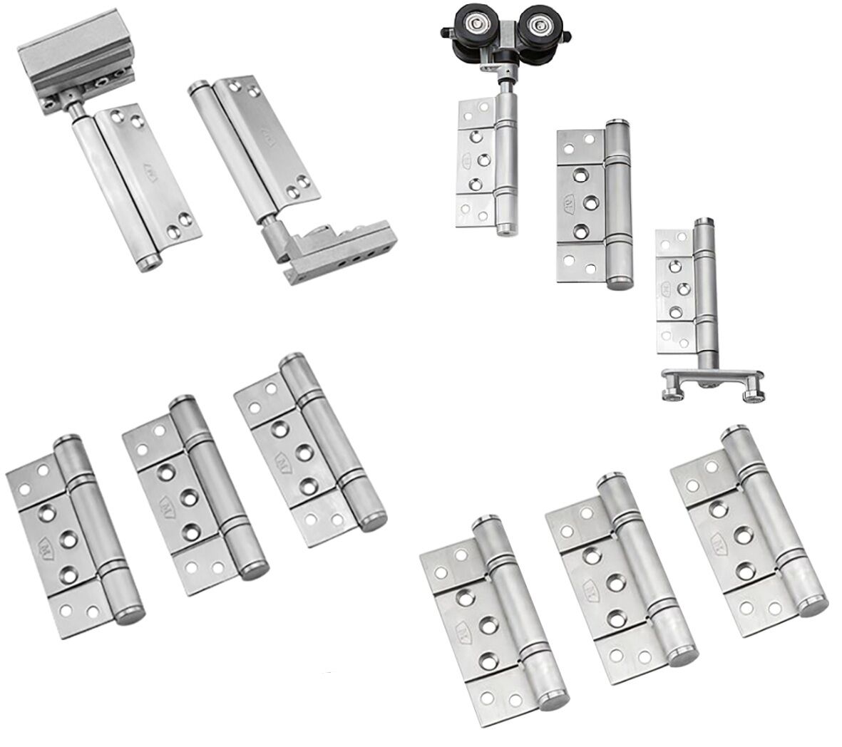McCallum VIO Folding 7 Door System One Way Inward Opening Hardware Kit Satin Stainless Steel