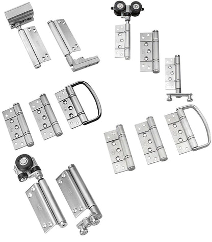 McCallum VIO Folding 7 Door System 6 + 1 Outward Opening Hardware Kit Satin Stainless Steel