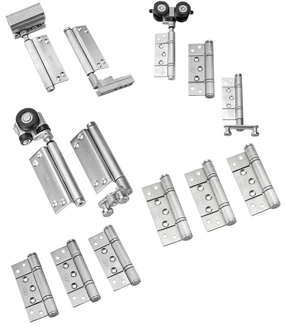 McCallum VIO Folding 8 Door System One Way Inward Opening Hardware Kit Satin Stainless Steel