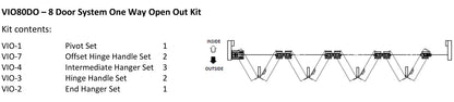 McCallum VIO Folding 8 Door System One Way Outward Opening Hardware Kit Satin Stainless Steel