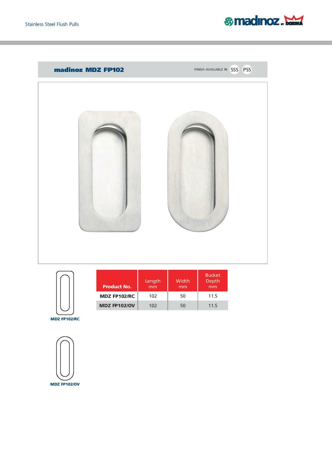 Madinoz FP102 Oval Flush Pulls