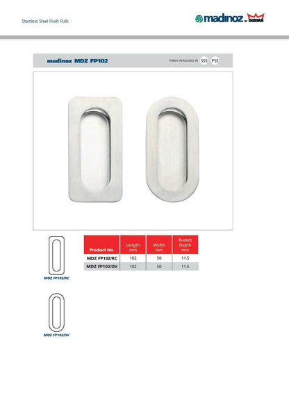 Madinoz FP102 Oval Flush Pulls