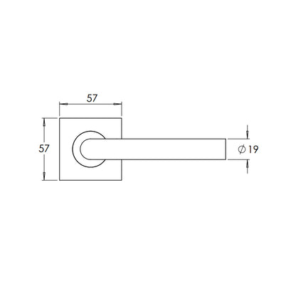 Madinoz L45Z Coastal Door Lever Handle on Square Rose