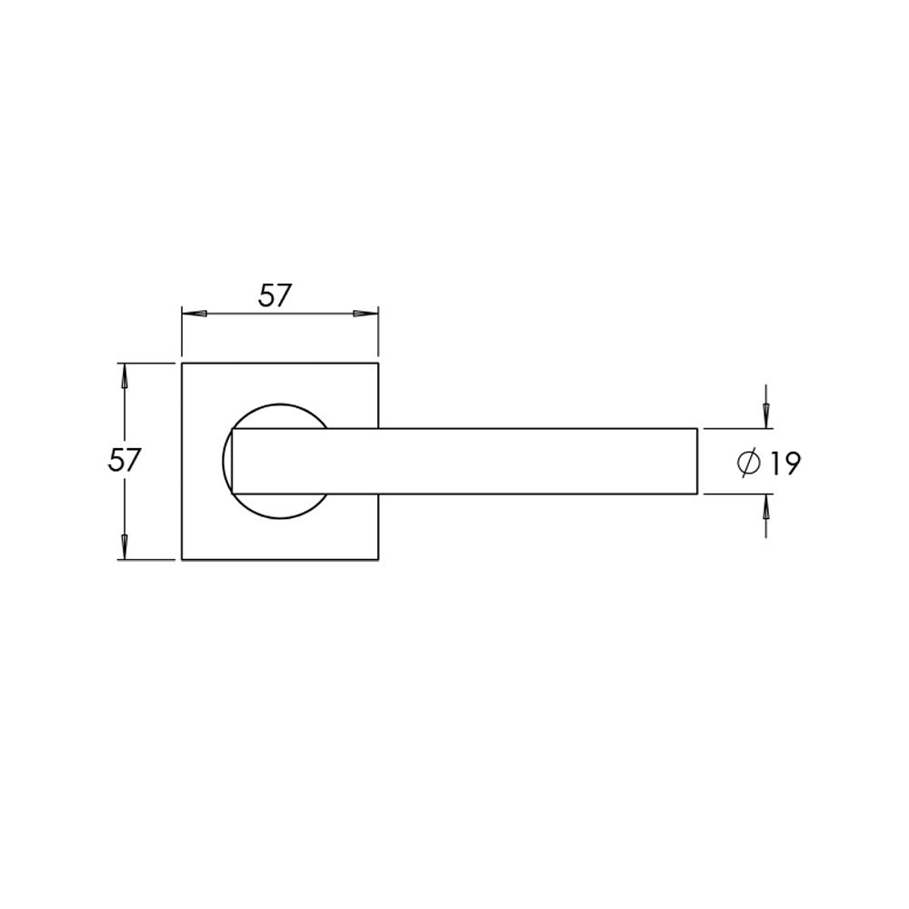 Madinoz L55TZ Urban Door Lever Handle on Square Rose