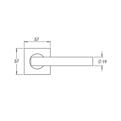Madinoz L55TZ Urban Door Lever Handle on Square Rose
