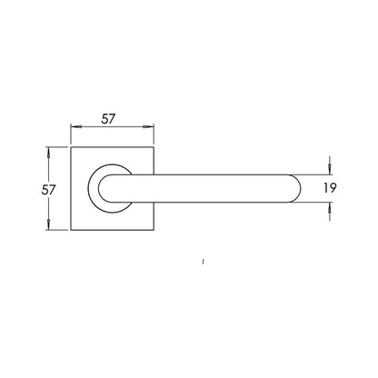 Madinoz L60TZ Urban Door Lever Handle on Square Rose