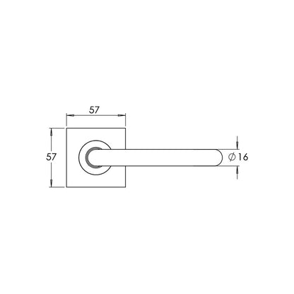 Madinoz L70TZ Urban Door Lever Handle on Square Rose