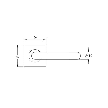 Madinoz L75TZ Urban Door Lever Handle on Square Rose