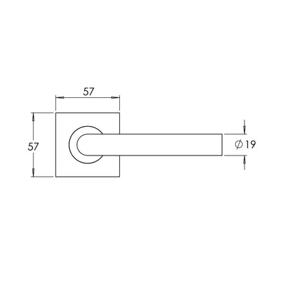 Madinoz L80Z Coastal Door Lever Handle on Square Rose