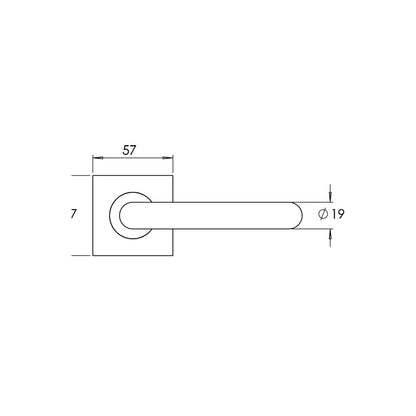 Madinoz L81TZ Urban Door Lever Handle on Square Rose