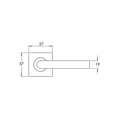 Madinoz L85TZ Urban Door Lever Handle on Square Rose