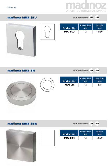 Madinoz SEU Door Euro Escutcheon Square 50x50mm