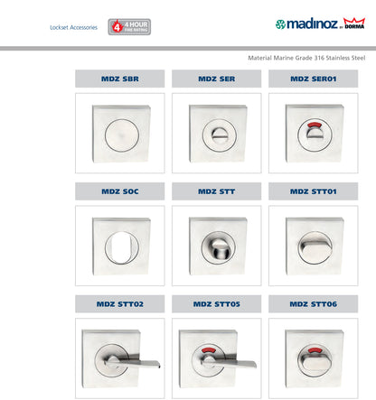 Madinoz STT02 Door Disabled Turn Escutcheon 50x50mm