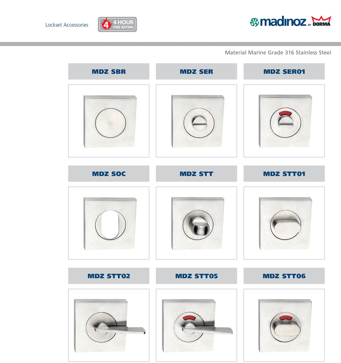 Madinoz STT05 Door Disabled Indicator Turn Escutcheon Square 50x50mm