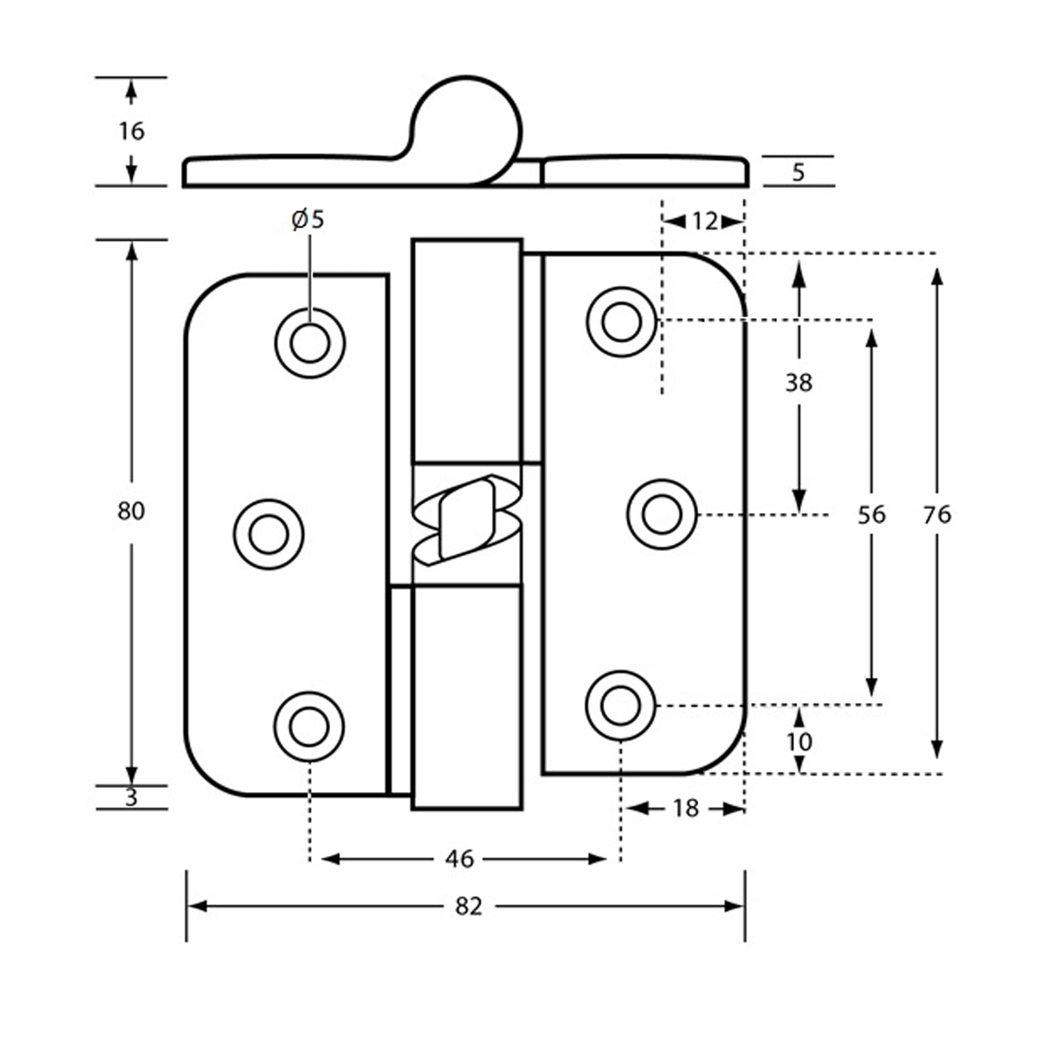 Metlam Gravity Hinge Concealed - Available in Various Fixings