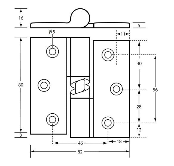 Metlam Gravity Hinge Visible Fix - Available in Screw Fix and No Fixings