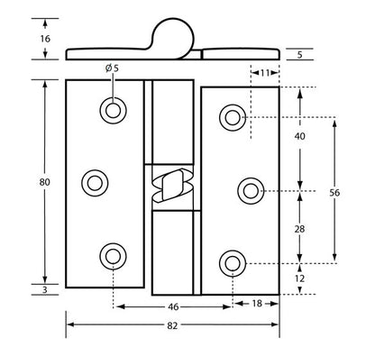 Metlam Gravity Hinge Visible Fix - Available in Screw Fix and No Fixings