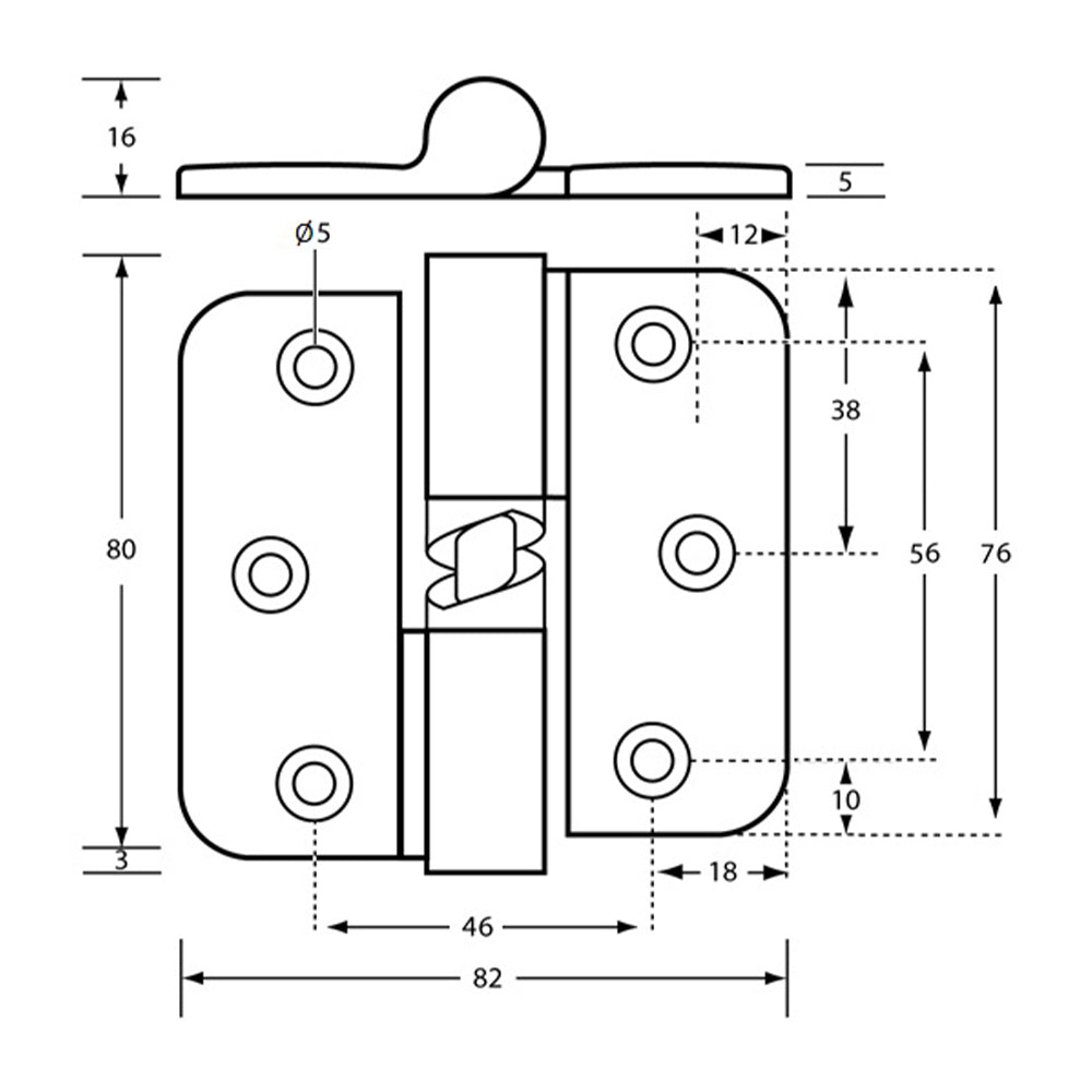 Metlam Gravity Hinge Hold Close Left Hand - Available in Various Finishes and Fixings