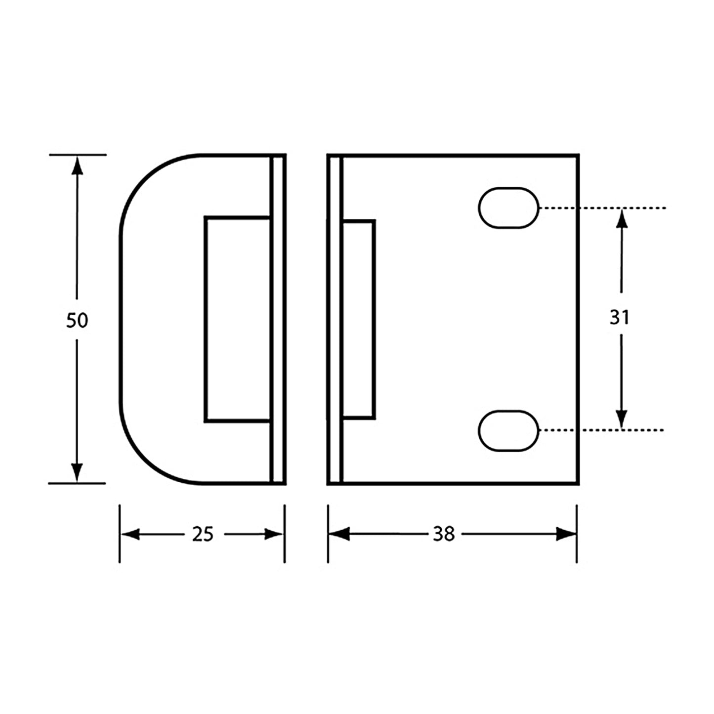 Metlam Staple Satin Chrome - Available in 31mm and 35mm Centre to Centre