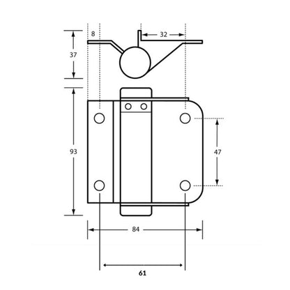 Metlam Spring Hinge Visible Fix 109 - Available in Various Fixings