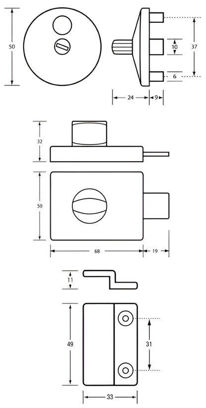 Metlam Safety Turn Lock and Indicator Set 300SAFE - Available in Various Fixings